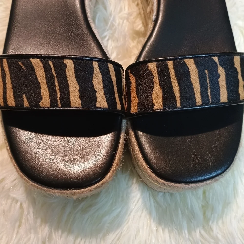 Bleecher&Bond Odette Animal Print Espadrille Wedge Sandals/ Size 7.5/Women
